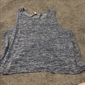 Women's Blue Sleeveless Open Petal Drape Back